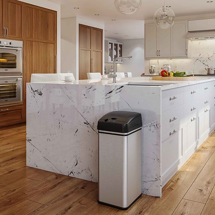 プラチナプレミアム 3点セット　Toshl 龍玄とし iTouchless Stainless Steel Sensor Trash Can, 13 Gallon, Silver