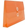 JAM Paper Premium Plastic Filing Envelope with Button & String Closure, Orange, 3/Pack (921B1ORX3)~#|#~78F9E149-9883-4ECF-91FB6B9C78E63B8C_sc7