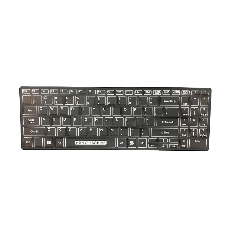 Man & Machine Silicone Printed Fitted Drape Keyboard Cover, Black (DRAPE/ITS/US-B) image 1