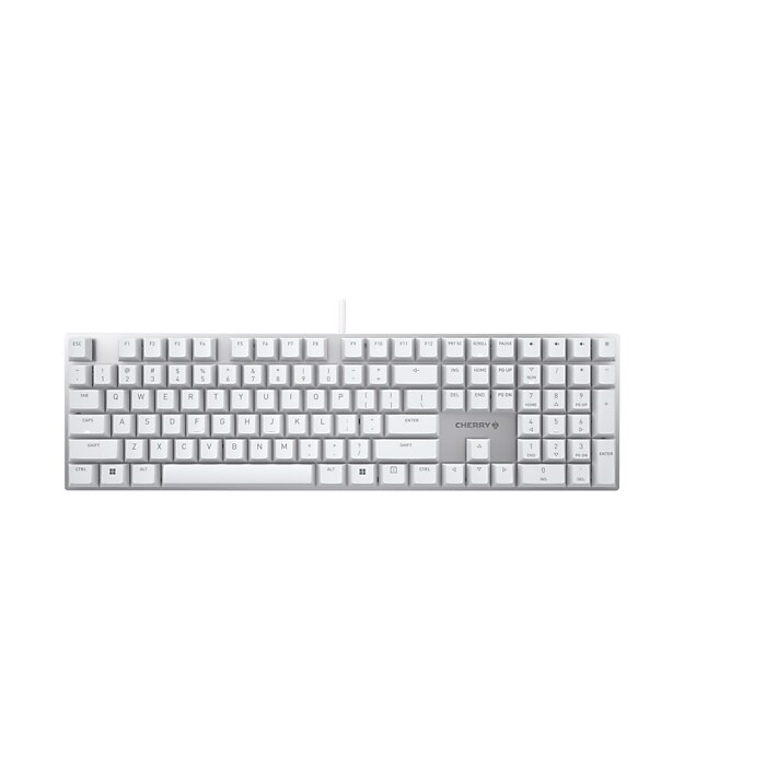 Cherry KC 200 MX Wired Mechanical Keyboard, White/Silver, G80