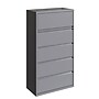 Hirsh HL10000 Series 5-Drawer Lateral File Cabinet, Locking, Letter/Legal, Arctic Silver, 36" (23747)~#|#~790FC780-0C76-4510-AEF3378FEA2066F1_sc7