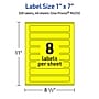 Avery Laser/Inkjet Rectangle Multipurpose Labels, 1" x 7", Neon Yellow, 320/Pack (94225)~#|#~791E1E49-0ABD-4861-AD301A8002A931DC_sc7