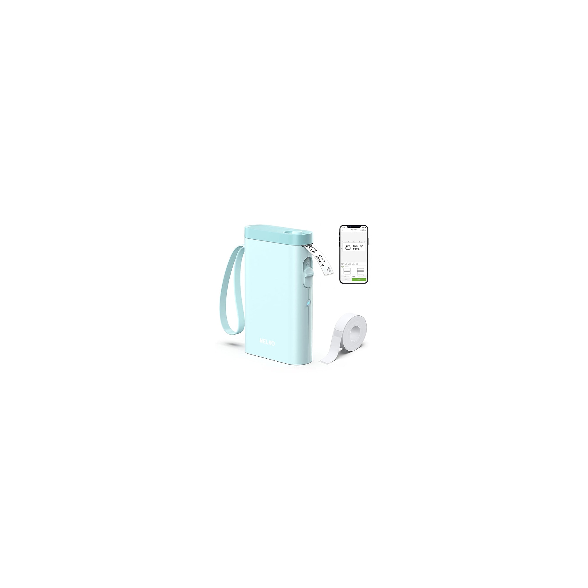 Nelko P21 Portable Bluetooth Thermal Label Printer, Sky Blue (P21SB-1440WH-1R) Sansujyuku sansujyuku.com