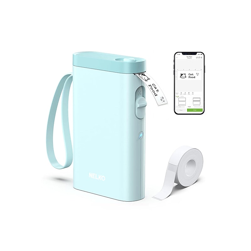 Nelko P21 Portable Bluetooth Thermal Label Printer, Sky Blue (P21SB-1440WH-1R) image 1