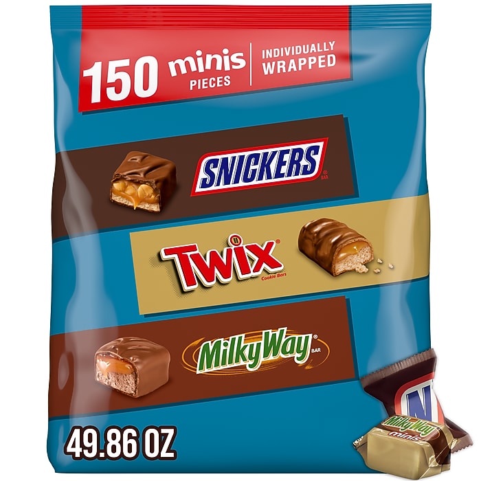 Mars Minis Milk Chocolate Candy Bars Variety Pack, 46.86 oz., 150