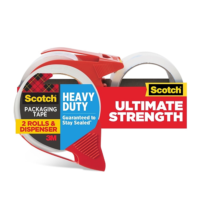 Scotch Heavy Duty Shipping Packaging Tape, 1.88 in x 38.2 yds., 2 Pack (3850S-21RD-3GC) image 1
