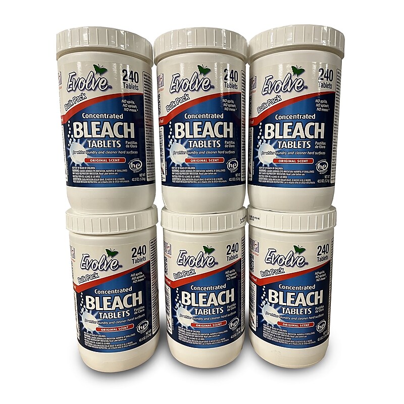 Evolve Antibacterial Bleach Tablets, 240/Bottle, 6 Bottles/Carton (STP179) image 1