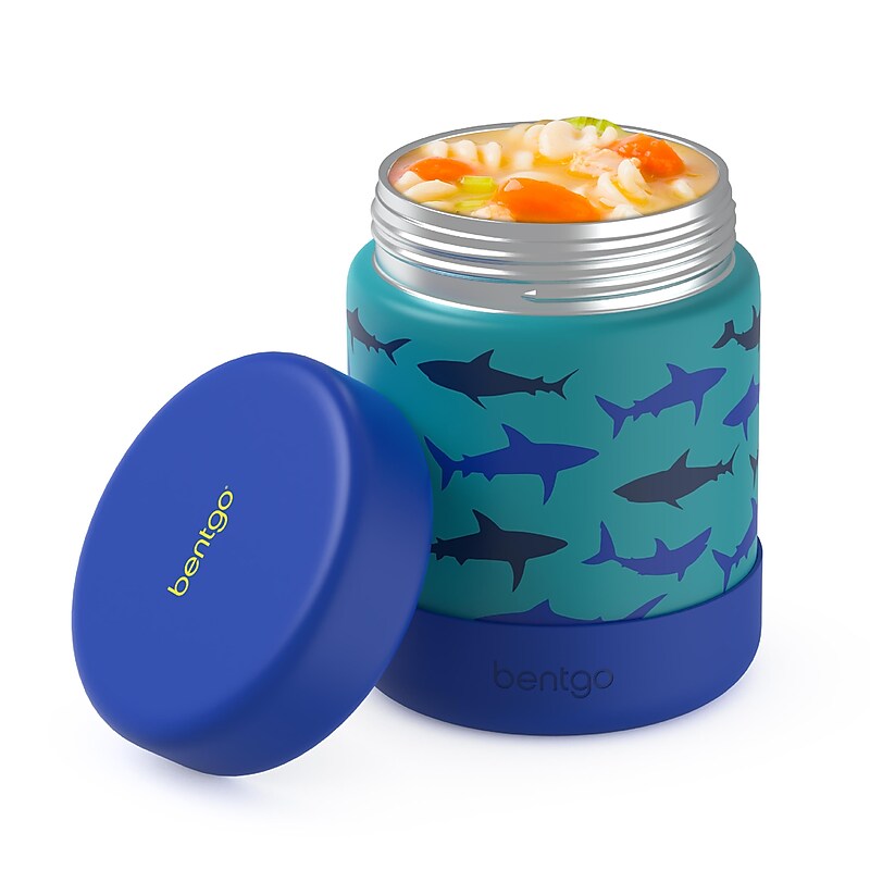 bentgo Kids Stainless Steel Insulated Food Jar, Shark, 11.2 oz. (BGKDJAR-SHK) image 1