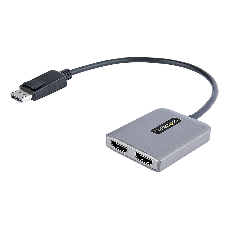 StarTech.com DisplayPort to Dual HDMI Video Adapter, Male to Female, 1ft Host Cable, DP 1.4, HBR3, MST, 4K 60Hz (MST14DP122HD) image 1