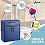 AdirOffice Steel Indoor/Outdoor Interoffice Drop Box Mailbox, Medium, Blue (631-05-BLU-PKG)~#|#~7936F4CF-761E-44DF-BD9ACE3553B08FAC_sc7