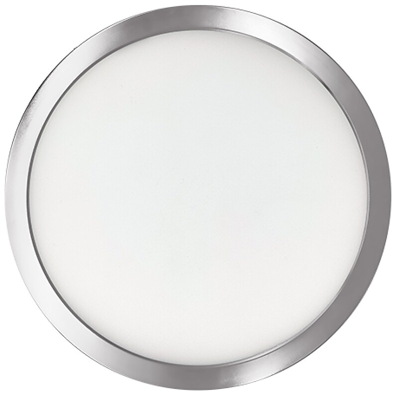 Bulbrite 9" Round 17-Watt 3000K LED Flush Mount Light, 1400 Lumens, Nickel (773610) image 1