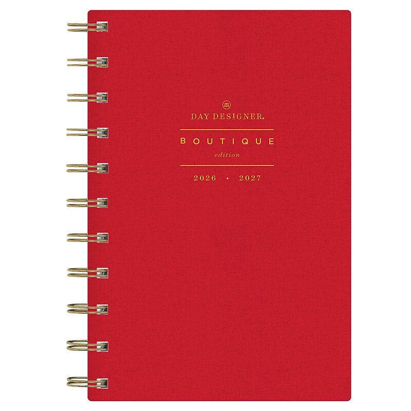 2026-2027 Blue Sky Day Designer 4" x 6" Academic Year Weekly & Monthly Planner, Plastic Cover, Red (157726) image 1