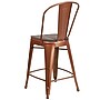Flash Furniture Blake Contemporary Metal Vertical Back Counter Height Stool, Copper, 4-Pieces/Pack (4ET353424POCW)~#|#~793D3789-1739-408C-AF8083C3C0F6B5C5_sc7