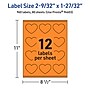 Avery Heart Shaped Multipurpose Labels, 2-9/32" x 1-27/32", Bright Orange, 960/Box (94603)~#|#~7941BD69-4706-423F-809277041C2C1DB7_sc7