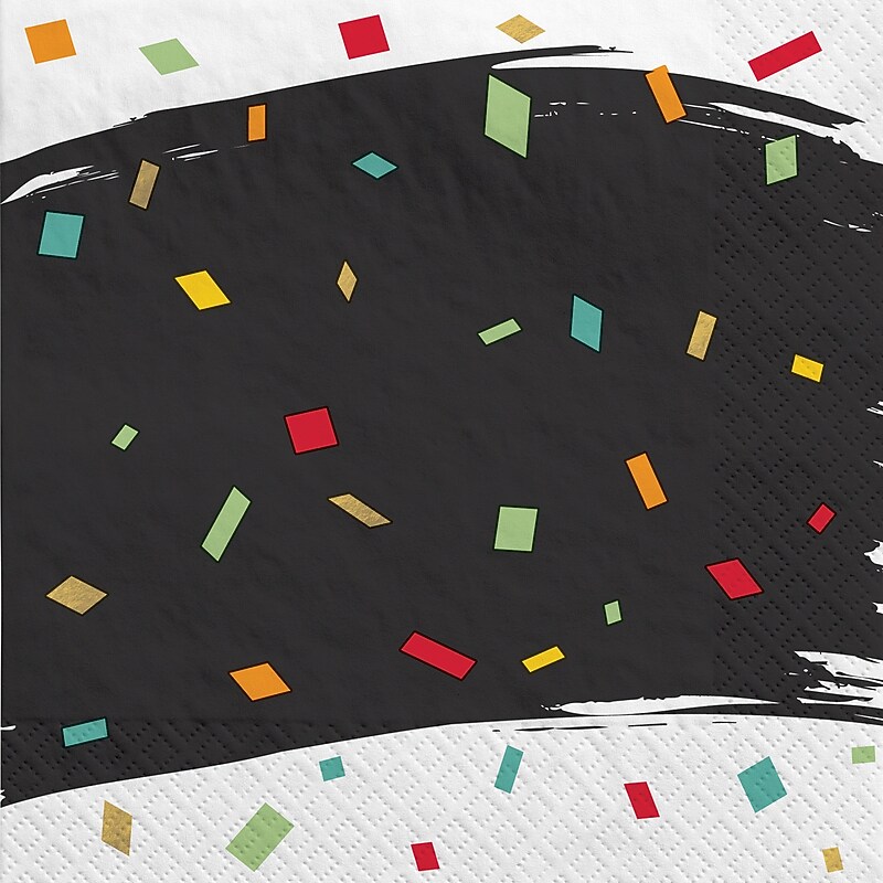 Party City  Confetti Lunch Napkins, 2-Ply, Multicolored, 16 Napkins/Pack (AM510059-ST) image 1