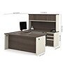 Bestar Prestige Plus 72"W U-Shaped Executive Desk with 2 Pedestals and Hutch, Antigua (99853-52)~#|#~7953EFED-FD92-4A84-A757243356095865_sc7