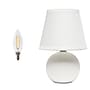 Simple Designs Compact Ceramic Globe 8.66" LED Table Lamp, Off White (LT2008-OFF-LB)~#|#~79560A71-39E9-46E9-A33F73142E940494_sc7