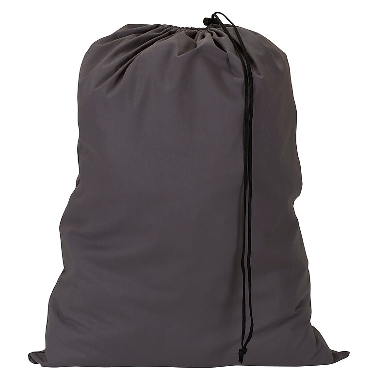 Household Essentials 10-Gallon Collapsible Laundry Bag, Cotton, Gray (140-1) image 1
