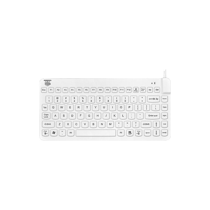Man & Machine Slim Cool Wired Ergonomic Waterproof Keyboard, White (SCLP/W5) image 1