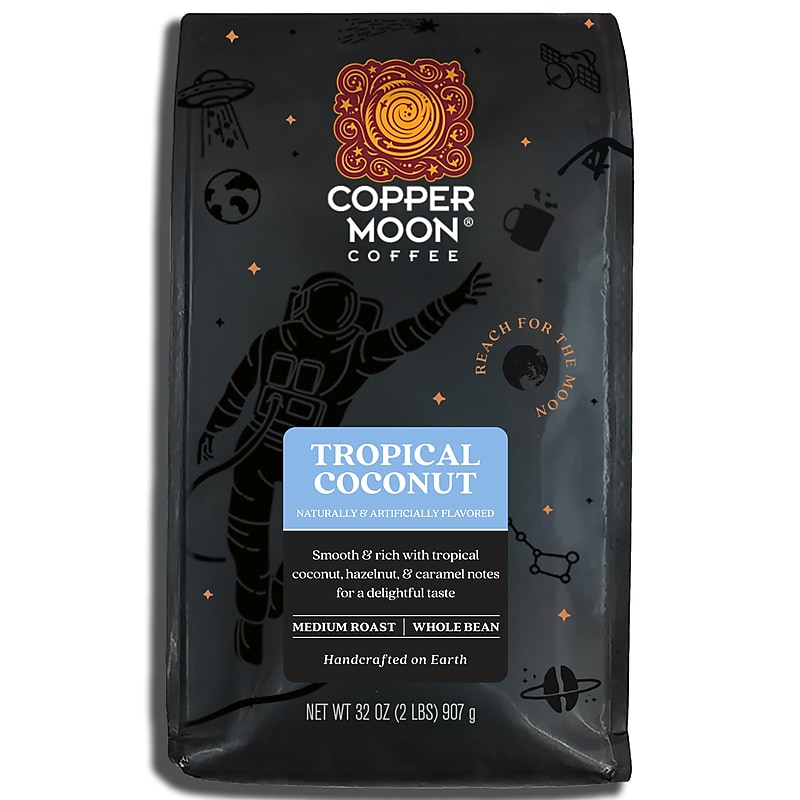 Copper Moon Tropical Coconut Beans Coffee, Medium Roast, 32 oz. (260164 - BAG) image 1
