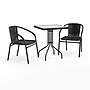 Flash Furniture Lila 23.5'' Square Table with 2 Rattan Stack Chairs, Black (TLH0731SQ037BK2)~#|#~7957AEAD-BFC8-439C-82A13DAC93414C27_sc7