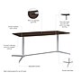 Bush Business Furniture 72"W x 36"D Boat Shaped Conference Table, Black Walnut/Cool Gray Metallic (99TBM72BWSVK)~#|#~795B32D3-0126-466B-8BC5F1F7BABE0329_sc7
