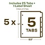 Avery EcoFriendly Maker Print & Apply Paper Divider, 5-Tab, White, 5 Sets/Pack (11580)~#|#~DE29DCA9-B209-4F2B-8680A9E4196ACF93_sc7