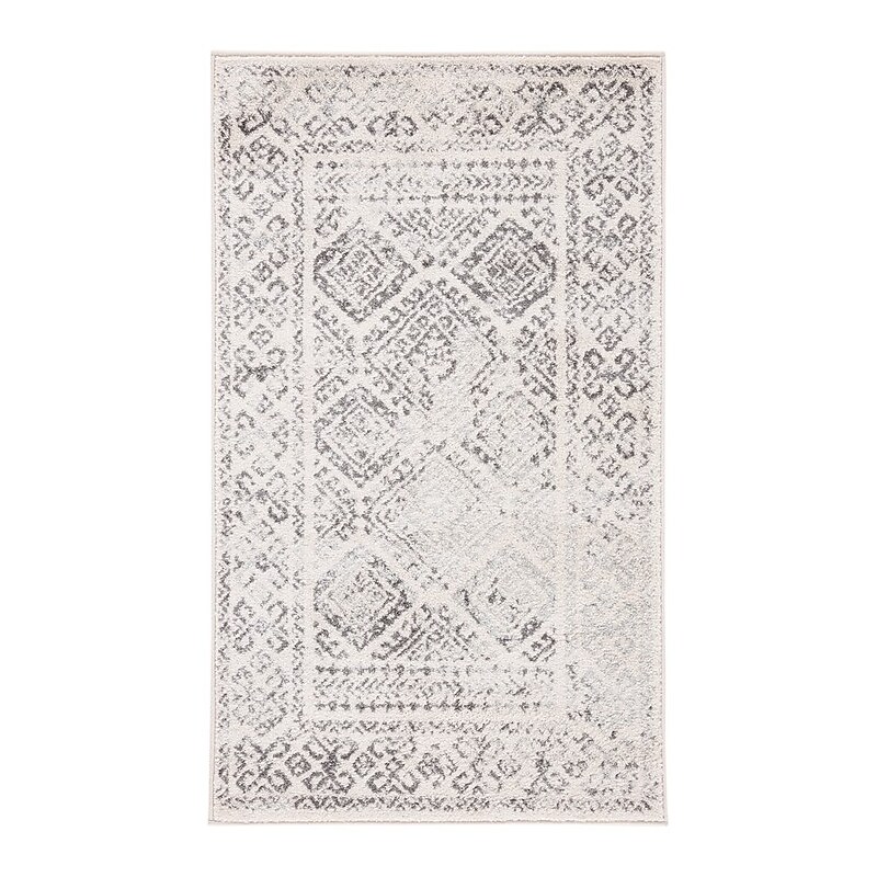 Safavieh Tulum Collection 3' x 5' Rectangle Indoor Area Rug, Machine Made, Ivory/Grey (TUL264A-3) image 1