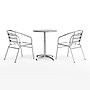 Flash Furniture Lila Indoor-Outdoor 23.5'' Round Table Set with 2 Slat Back Chairs, Aluminum (TLH24RD017BCHR2)~#|#~7971758B-860A-4BC3-9B5334CBF73CDC64_sc7