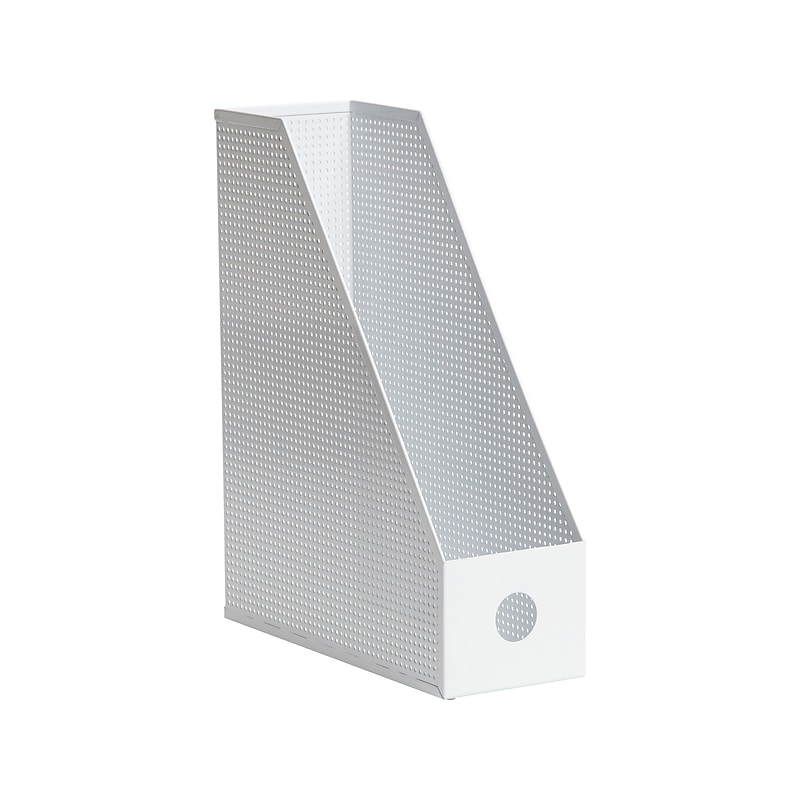 U Brands The Perforated Collection Metal Magazine File Holder, White (5716U01-06) image 1
