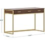 Martha Stewart Ollie 47"W Home Office Desk with 3 Drawers, Walnut/Polished Brass (ZGZP028BRGLD)~#|#~79728DEB-C489-4DD6-B01ECC70157A11ED_sc7
