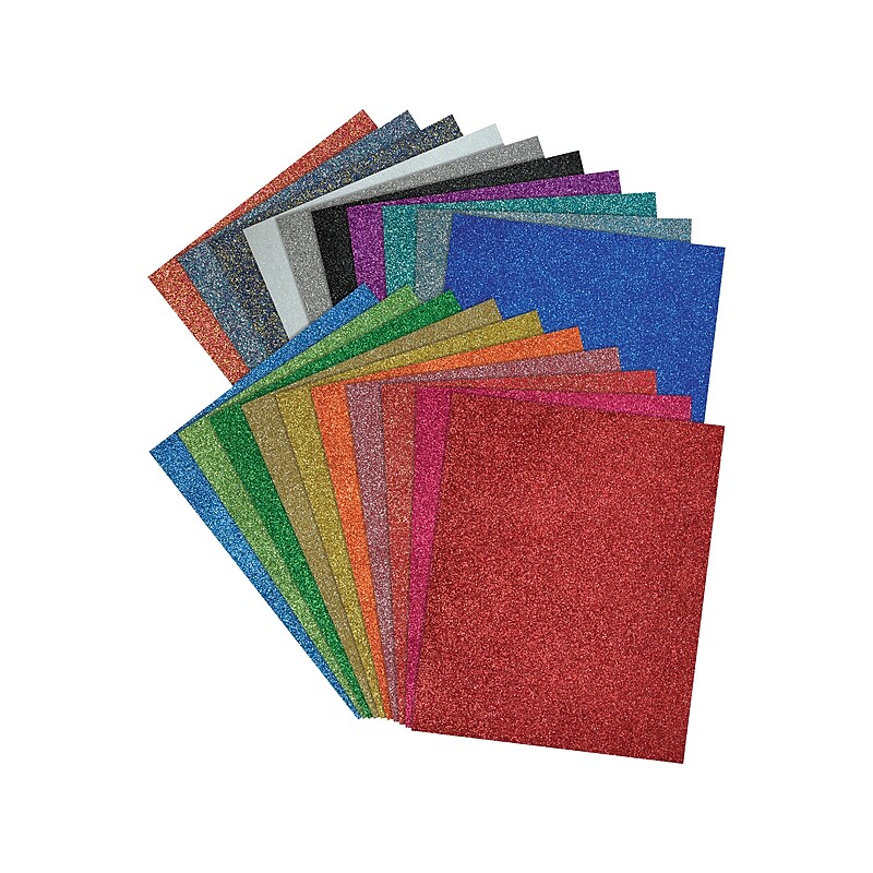 Better Office Glitter EVA Foam Sheets, Assorted Colors, 20/Pack (01152) image 1