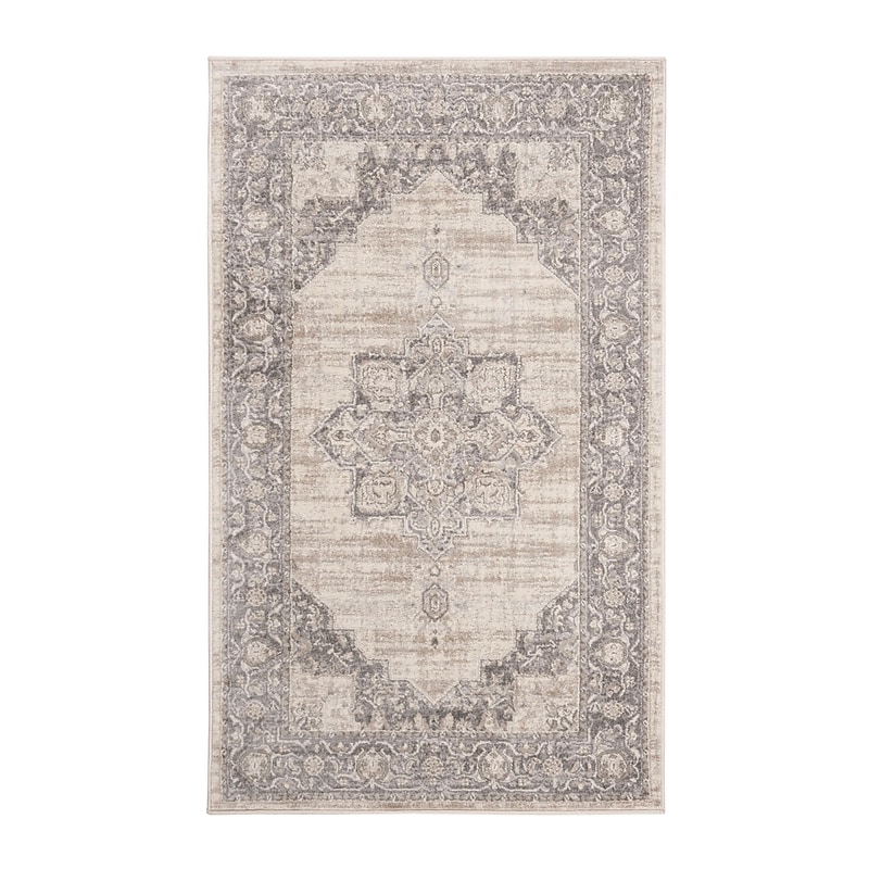 Safavieh Brentwood Collection 4' x 6' Rectangle Indoor Area Rug, Machine Made, Cream/Grey (BNT865B-4) image 1