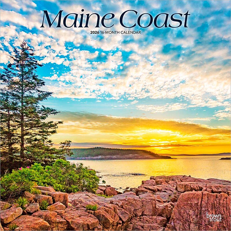 2026 BrownTrout Maine Coast 12" x 12" Monthly Wall Calendar (9798330704453) image 1