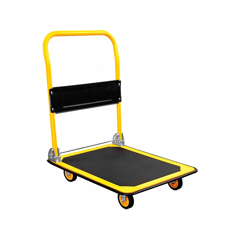 Mount-It! Foldable Flatbed with Swivel Wheels, 330 lb. Capacity, Black/Yellow (MI-920) image 1