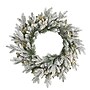 Nearly Natural 24-in Flocked Artificial Christmas Wreath with 50 LED Lights (W1128)~#|#~79845BBA-5EA2-48D2-8D7ABD7B2B63571C_sc7