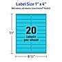 Avery Printable Rectangle Multipurpose Labels, 1" x 4", Bright Blue, 800/Pack (94202)~#|#~798A4C35-35C9-47D3-AF47C056155BCC77_sc7