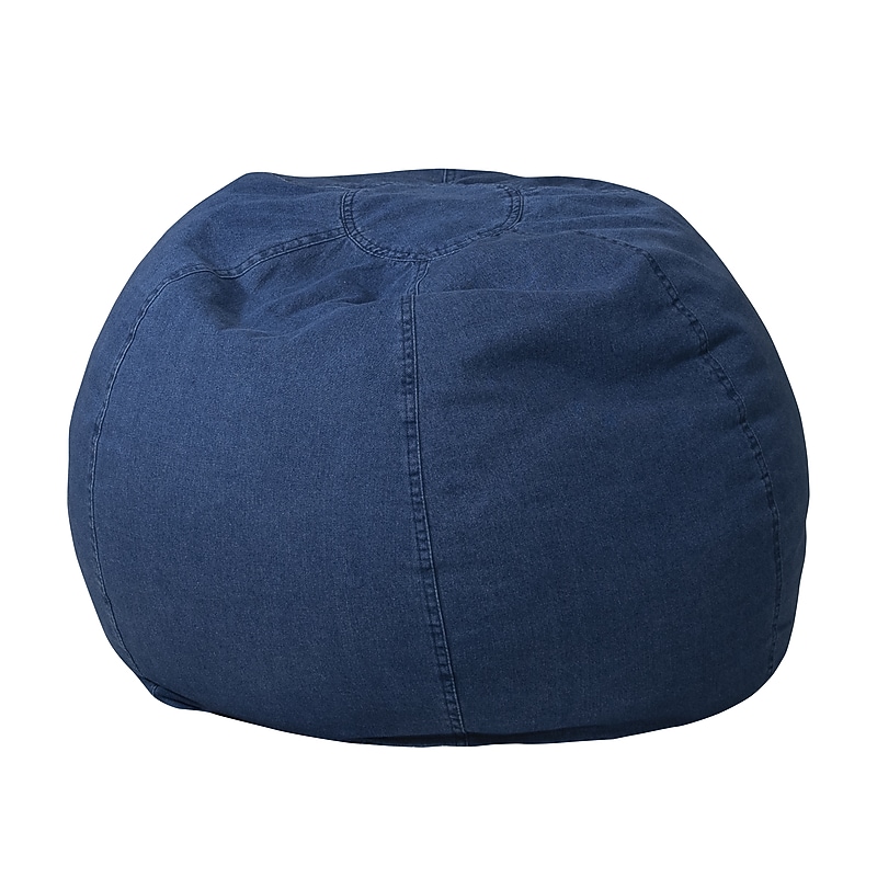 Flash Furniture Dillon Cotton Small Refillable Bean Bag Chair, Denim (DGBEANSMDENIM) image 1