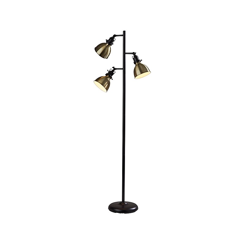 Simplee Adesso Alden 64.75" Antique Bronze Floor Lamp with Bell Shades (SL3709-26) image 1