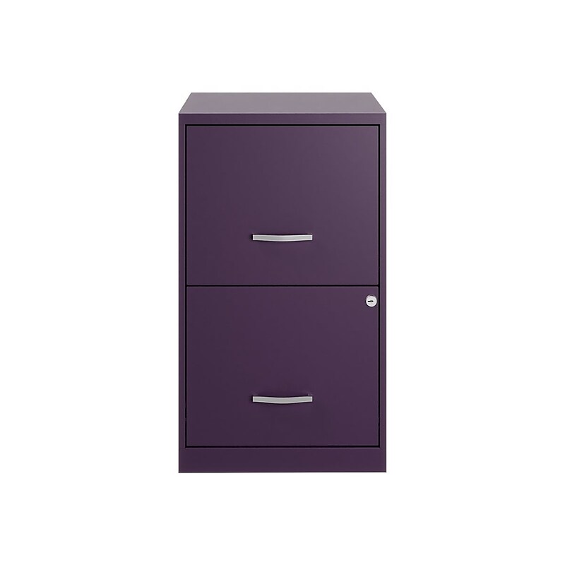 Space Solutions SOHO Smart File 2-Drawer Vertical File Cabinet, Letter Size, Lockable, Midnight Purple (25273) image 1