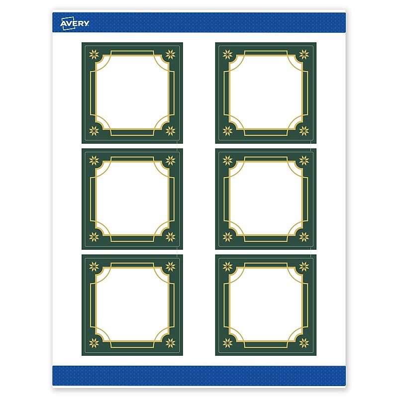 Avery Square Multipurpose Labels, 3" x 3", White, 60/Pack (19479370384) image 1