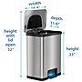 halo TapCan Stainless Steel Rectangular Pedal Sensor Trash Can with AbsorbX Odor Control System, Black Trim, 13 Gal. (TC13SB)~#|#~79993BE8-76C6-4D73-B7A62BA0C8B447A4_sc7