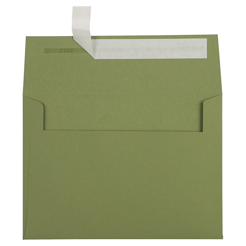 LUX Self Seal A7 Invitation Envelope 5 1/4" x 7 1/4", Avocado Green, 50/Pack (EX4880-27-50) image 1