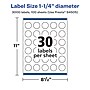 Avery Laser/Inkjet Waterproof Round Multipurpose Labels, 1.25" Dia., White, 3000 Labels/Box (94505)~#|#~79A3D82D-A774-4D91-8BBDAC064D3A6010_sc7