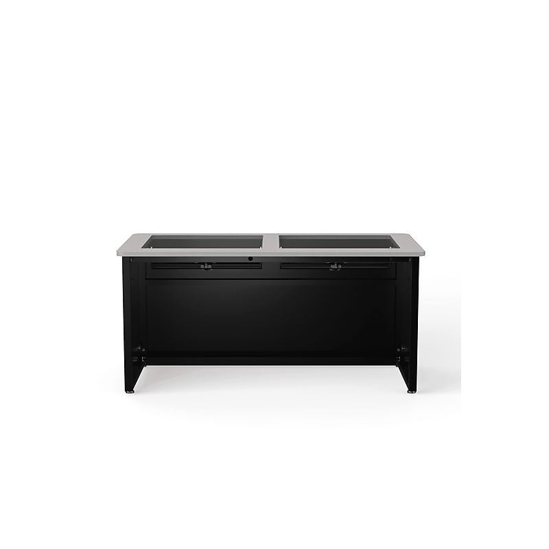 VersaDesk 60"W Downview Computer Desk, Grey/Black (DV6030-BG) image 1