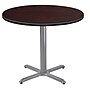 NPS CT Series 36" Round 30" Height Cafe Table, X Base, Grey Frame/Mahogany Top (CTG13636XDPBTMMY)~#|#~79A92774-6F22-494B-BEE166961D9620D4_sc7