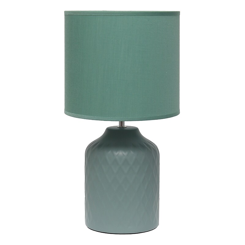Simple Designs Touch of Chevron 17.25" LED Table Lamp, Seafoam Green (LT2122-SEA) image 1