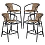 Flash Furniture Lila Indoor-Outdoor PE Rattan Restaurant Barstool, Medium Brown, 4/Pack (4SDA632032RDKBN)~#|#~79A9E6DE-3A61-4FC9-88C0084A15925A5E_sc7