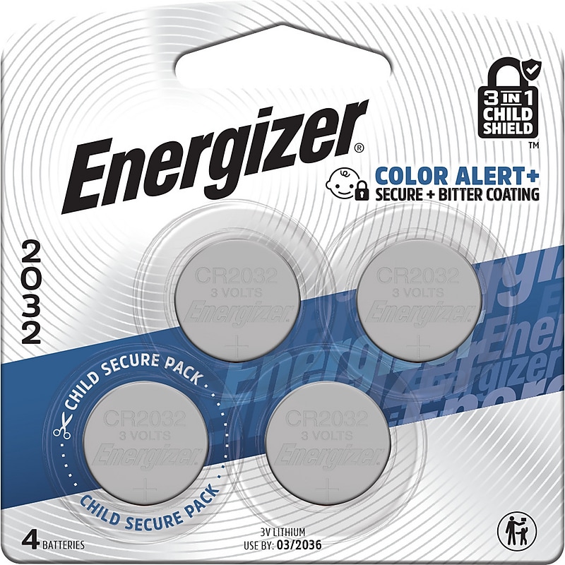 Energizer 2032 Lithium Batteries, 4/Pack (2032BP-4) image 1
