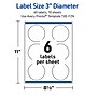 Avery Round Laser/Inkjet Multipurpose Labels, 3", White, 60/Pack (19479371108)~#|#~79AAEC18-B0EF-4D12-B74CE4E322870471_sc7